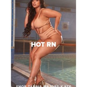 Tabria Majors Nude Strappy One-Piece Swimsuit